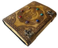 Cahier en cuir véritable avec impression personnalisée créative des sept pierres de sirène Carnet de croquis à couverture rigide Carnet de cadeaux en gros