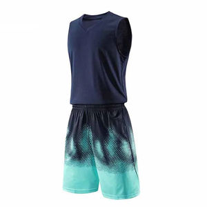 Uniforme de basket-ball respirant de haute qualité pour hommes 100% Logo avant en polyester pour les sports d'été en gros nouvel ensemble de vêtements de sport - Product Image 2