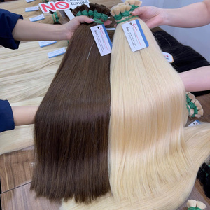 100% extensions de cheveux humains vierges naturels vietnamiens Styles de vague droite en vrac Format de paquet beaucoup de couleurs disponibles Type de perruque - Product Image 3