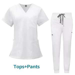 Ensembles de gommage en tissu tissé supérieur pour uniforme d'infirmière pour femmes pour le service OEM des hôpitaux disponible - Product Image 4