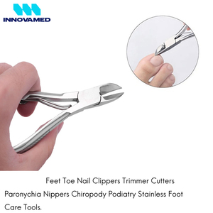 Coupe-ongles en acier inoxydable ultra-tranchant Podologie durable Outil de soin des pieds Coupe-ongles pour l'élimination de la paronychie des doigts - Product Image 2