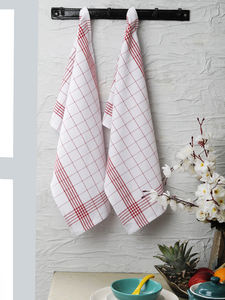 Chiffons de nettoyage de cuisine 100% coton avec motif à carreaux carrés tissés Serviettes de cuisine à usage domestique - Product Image 5