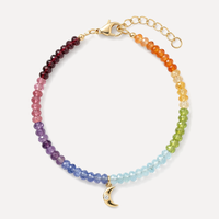 Bracelet en laiton plaqué or 18 carats avec pierres précieuses naturelles Chakra, bijoux d'équilibre énergétique, OEM/ODM, faible MOQ