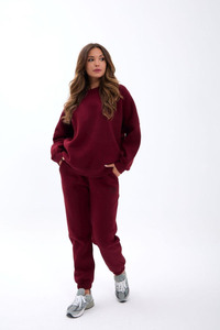 Ensemble de survêtement 2 pièces pour femme, taille plus, décontracté, couleur marron, personnalisé, dernier modèle, respirant, polyester/coton - Product Image 4