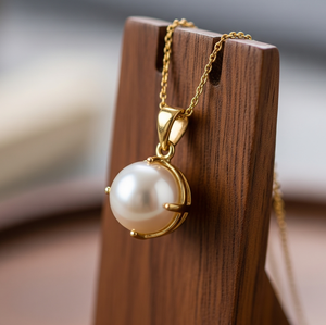 Personnalisable 925 Sterling Silver Dainty Chain 18K Gold Round Pendant Bohemian Natural Freshwater Pearl Healing Crystal Fashion - Product Image 5