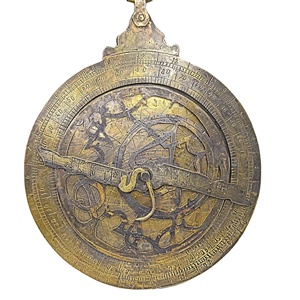 Arabic Style <b>Vintage</b> Antique Brass Astrolabe Arabic Calendar Brass Astrolabe <b>Vintage</b> Persian Calendar Engraved Plates Low Price - Product Image 1