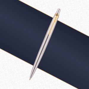Premium Quality Parker Jotter Chrome Ballpoint Pen Metal Body Gold Arrow Design Blue <b>Ink</b> 1.0mm Click-function Office School - Product Image 6