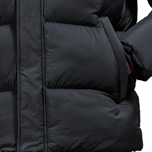 Blouson d'hiver pour homme, nouvelle mode, matelassé, couleur unie, toile, imperméable, à capuche, coupe-vent, bomber décontracté, fermeture éclair, devant - Product Image 2