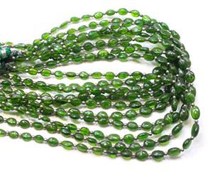 ลูกปัดโครเมี่ยมไดออพไซด์ทรงรีลูกปัดอัญมณีสีเขียวธรรมชาติสำหรับทำเครื่องประดับขนาด4x6มม. ถึง6x9มม. ยาว10ฟุต - Product Image 5