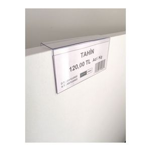 10 pezzi porta etichetta PVC in posizione verticale 18mm spessore appeso porta etichette 8x4 cm scaffale Display anteriore vetrina