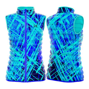 Veste sans manches matelassée à col roulé en laine imprimée pour femmes, personnalisée, imperméable, coupe-vent, respirante, écologique, de haute qualité - Product Image 1