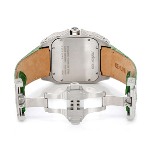 Montre de luxe à mouvement quartz, avec diamants moissanite, en acier inoxydable, cadran en verre, édition limitée - Product Image 4