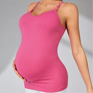 Camiseta sin Mangas de Maternidad al por Mayor, Venta Caliente, Sin Costuras, con Soporte para el Vientre, Chaleco de Embarazo, Tops para Mujer - Product Image 1