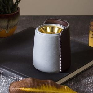 Handmade Luxury Leather <b>Bakhoor</b> Burner Portable <b>Oud</b> Incense Holder with Gold Metal Bowl Arabic Mabkhara Home Office Decoration - Product Image 6