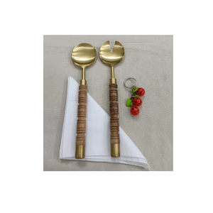 Vente en gros service à salade en acier inoxydable style cuillère ensemble de couverts de luxe ensemble de couverts en acier inoxydable 304 ensemble de service à salade - Product Image 3