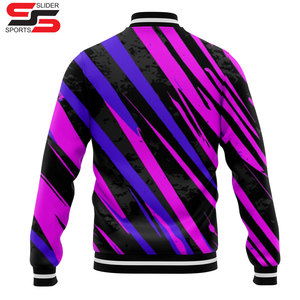 Veste d'hiver en patchwork pour hommes, blousons bombardiers de baseball brodés Letterman - Product Image 2