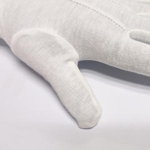 ถุงมือผ้าฝ้าย fourchette สีขาวแบบอินเตอร์ล็อคเพื่อความสบายและใช้งานง่าย - Product Image 3