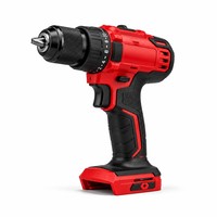 Perceuse à percussion sans balais 16,8 V, couple de 50 Nm, moteur 4820, kit 24 pièces, rouge et noir