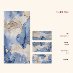 Fluide พอร์ซเลน2x4ft ทอง60x120cm กระเบื้องเคลือบหินอ่อนนักออกแบบ - Product Image 1