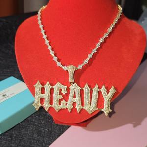 Collar con Colgante de Nombre Gótico de Plata 925 Chapado en Oro con Diamantes de Moissanita VVS de Estilo Popular para Hombre, Colgante Iced Out a Bajo Precio - Product Image 2