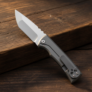 Navaja de Bolsillo Personalizable Chavez 229 Redeemer OEM con Mango de Madera, Acero Inoxidable de Alta Dureza, Punta de Caída, Borde Recto, Industrial - Product Image 4