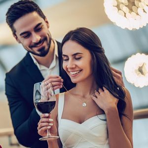 <b>Necklace</b> for Women Lab Created <b>Diamond</b> Pendant 18K White/Yellow Gold Plated Sterling <b>Silver</b> <b>Necklace</b> Round Pendant <b>Diamond</b> - Product Image 3