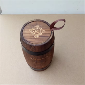 Mini baril de table conteneur seau à café <span class=keywords><strong>en</strong></span> <span class=keywords><strong>bois</strong></span> ménage fûts <span class=keywords><strong>en</strong></span> <span class=keywords><strong>bois</strong></span> bon marché avec couvercle et poignée à vendre - Product Image 3