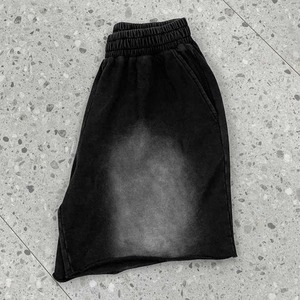 Parche bordado de alta calidad personalizado, ropa de calle lavado con ácido que se desvanece al sol, pantalones cortos informales diarios de algodón desgastado holgados Vintage para hombre - Product Image 4