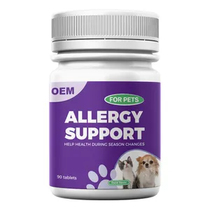 Pet Anti Itch Aid Supplement Tablets Allergy Relief Pills for Dogs Skin and Coat Immune Support