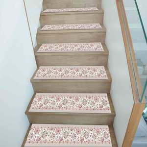 Tapis imprimé : Tapis rose, Tapis gris, Tapis style ferme, Tapis à motifs ethniques, Tapis d'escalier - Product Image 5