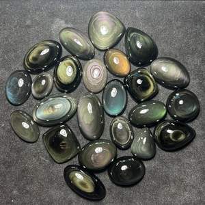 Colgante de obsidiana arcoíris Natural de calidad AAA +, cabujón de grado superior, piedra preciosa de jaspe verde, joyería fina, colgante de pendiente de lote Suelto - Product Image 1