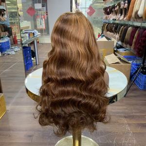 Best Selling Bulk 13x4 <b>Lace</b> 24 Inch Ocean Wave Natural Curls <b>Wigs</b> Raw Human Hair <b>Lace</b> Front Sdd Piano Color <b>Wigs</b> - Product Image 4