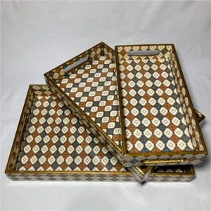 Faire semblant de plateau de service design imprimé en bois aspect naturel décoratif Artisanat Technologie - Product Image 1