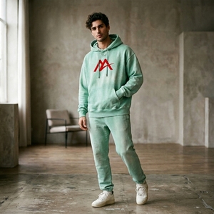 Sweat à capuche en molleton vert menthe pour homme, motif graphique, style streetwear décontracté, personnalisable, vente en gros, OEM, ODM, vêtements - Product Image 1