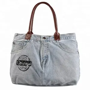 Mode Vrouwen Meisjes Jeans Denim Draagtas Schoudertas Oversized Grote Tote Hobo Tas Grote Capaciteit Jeans Canvas Boodschappentas