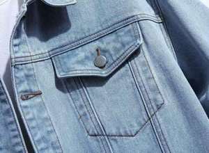 Vente en gros Veste en jean jaune rose Vêtements de ville pour hommes Veste en jean pour hommes High Street Hole Hip Hop Veste en jean décontractée - Product Image 2