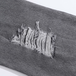 กางเกงยีนส์สลิมฟิตเอวสูงสำหรับผู้ชายกางเกงผ้าเดนิมเข้ารูปเอวสูงสไตล์วินเทจแบบเย็บปะติดดีไซน์เบา - Product Image 5