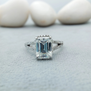 Custom Fancy Solitaire VVS Diamond 925 Sterling Silver Engagement Wedding Party Ring Trendy Heart Gifts Anniversaries - Product Image 1