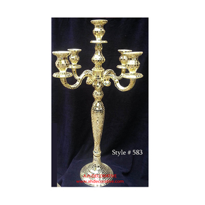Wedding Decorative 5 Arms Candelabra with Crystal Votive <b>Large</b> Candelabras for Entryway & Floor Standing Handmade Votive Holder - Product Image 4