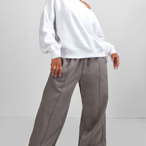 2025 Vintage 400 Gsm French Terry Hoodie pantalones de pierna ancha de alta calidad de algodón ecológico polar otoño sudadera personalizada para mujer - Product Image 3