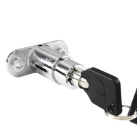 Système de verrouillage tubulaire à poussoir en alliage de zinc chromé haute sécurité 60 mm approuvé ABA, finition zinguée, 2 clés pour véhicules et distributeurs automatiques