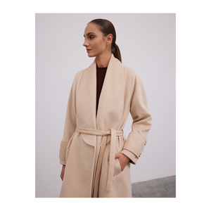 Manteau en mélange de laine avec col châle et caractéristiques thermiques, détail épaulettes sur les manches - Product Image 2