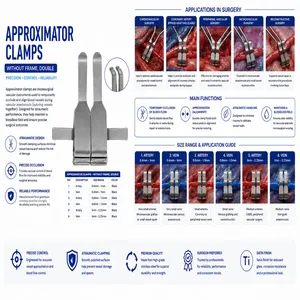 Pinzas Aproximadoras Quirúrgicas Manuales, Juego de Instrumentos para Cirugía Cardíaca, Acero Inoxidable de Grado Médico, Sin Marco, Doble - Product Image 5