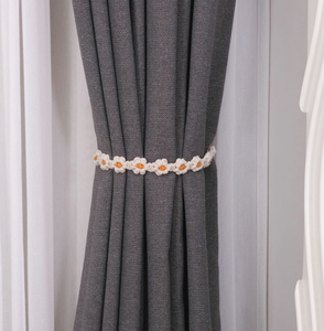 Handwoven Daisy Curtain Tie Backs, Floral <b>Macrame</b> Bohemian Tieback.Curtain Holdback..Jute Rope..Window Decor - Product Image 3