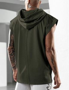 Top Quality Breathable Casual Fitness Tank Top Custom Logo Pullover Men's Gym Sports <b>Sleeveless</b> <b>Hoodie</b> high quality men <b>hoodie</b> - Product Image 1