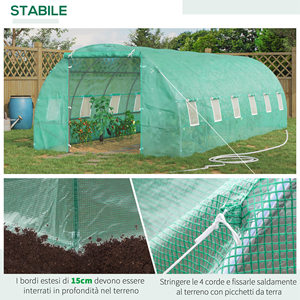 Outsunny Garden Invernadero Tubos de Acero Verde, 8 × 3 × 2M - Product Image 6