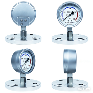 4인치 100mm SS316L 다이어프램 씰 압력 게이지 플랜지 DN25 PN1.6 ANSI 150 #   충격 방지 실리콘 오일 충전 복합 압력계 - Product Image 5