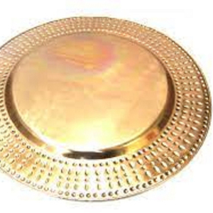 Plaque métallique ronde décorative, plaques de chargement argentées, plaque de chargement de champagne en vrac pour mariage - Product Image 1