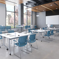 Table de conférence moderne pour hôtel, cadre en plastique facile à nettoyer, durable, mobilier de salle de formation, protection