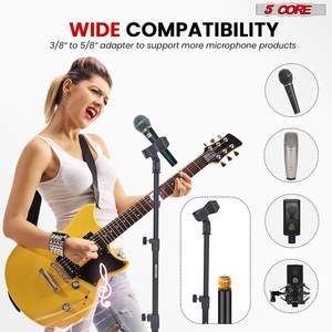 5Core Mic <b>Stand</b> Floor Adjustable Universal Heavy Duty <b>Microphone</b> <b>Stands</b> Round Base Soporte De microfono - Product Image 5